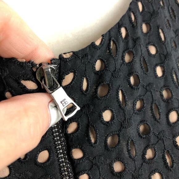 BCBGMaxAzria Guilianna Tulip Black Eyelet Lace Mini Dress 6 - Picture 14 of 15